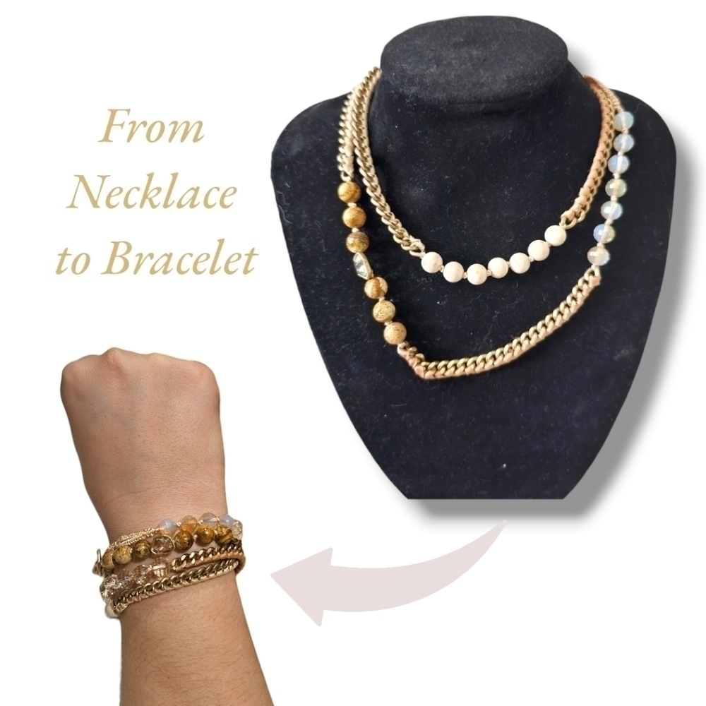 Chloe & Isabel Opaline Jasper & Crystal Wrap Necklace (Converts to Bracelet)